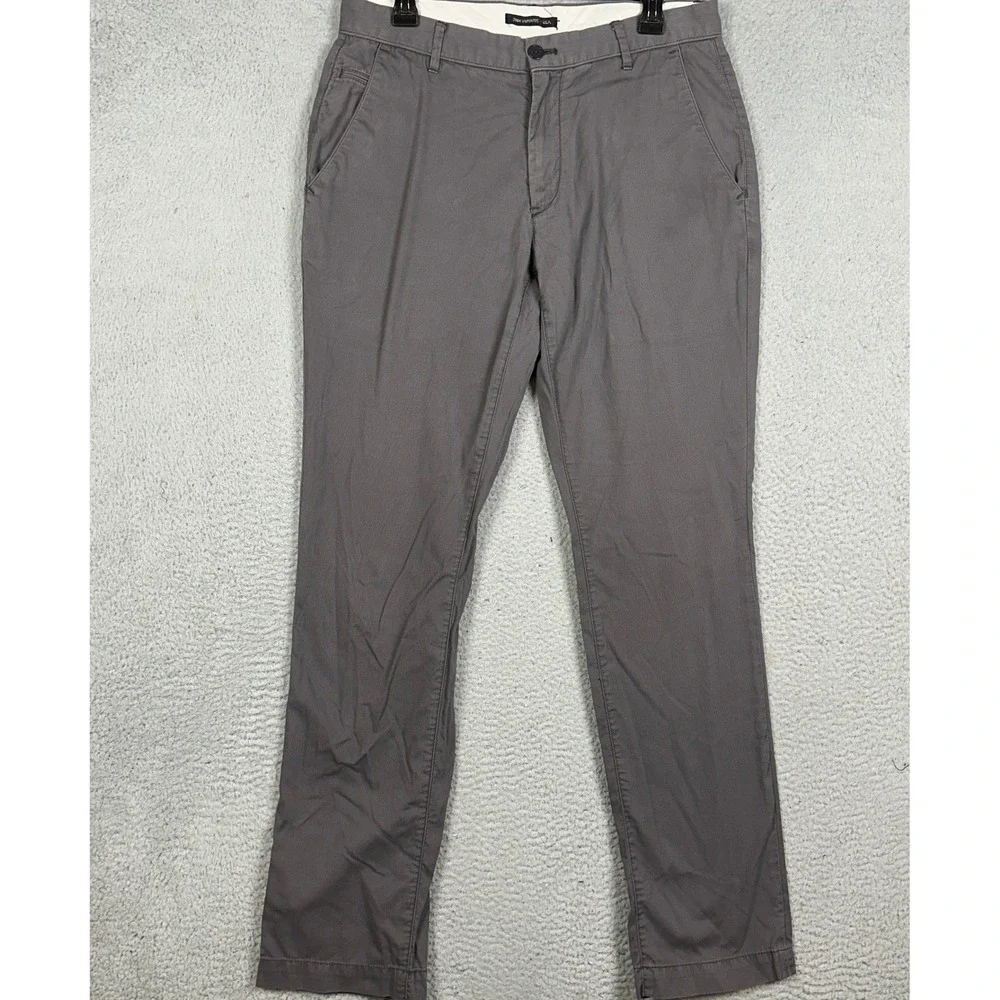 John Varvatos USA Pants Mens 33 Charcoal Grey Corduroy Chino Flat Front Straight